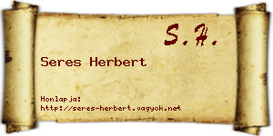 Seres Herbert névjegykártya